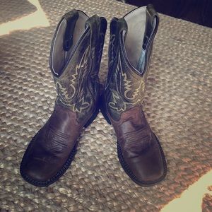 Kids Old West Size 13.5 Leather Cowboy Boots